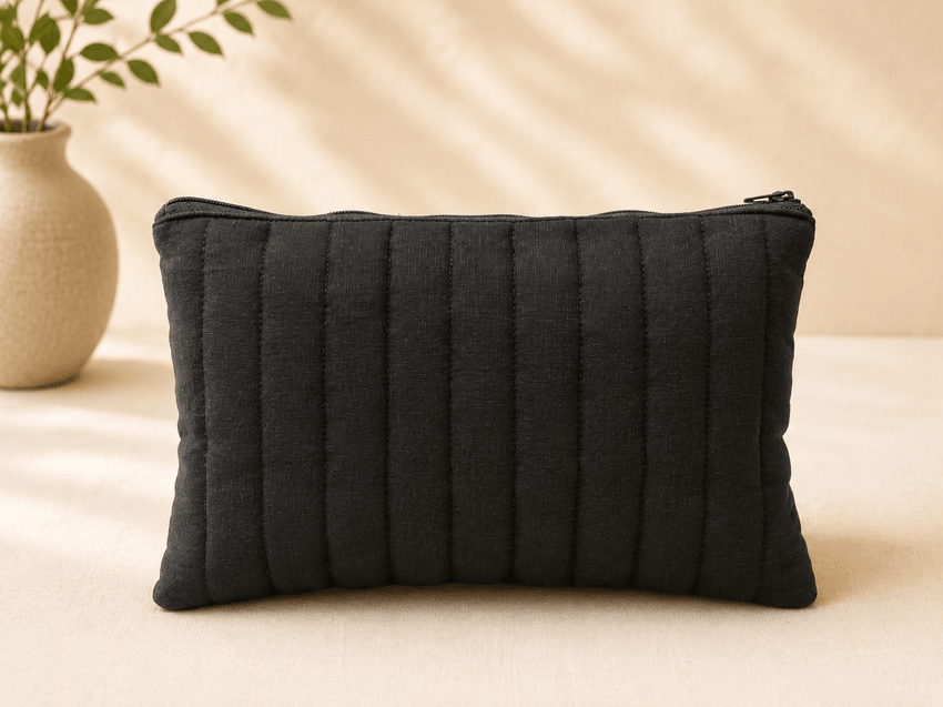 Quilted reverse of the Rogan pouch
